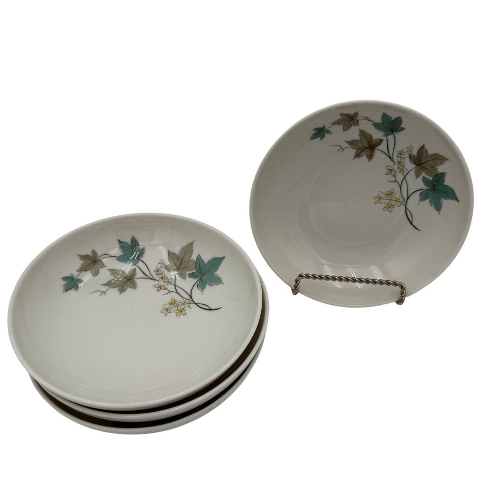 Vintage Soup Bowls Woodbine by Syracuse Carefree Fine China 1960's